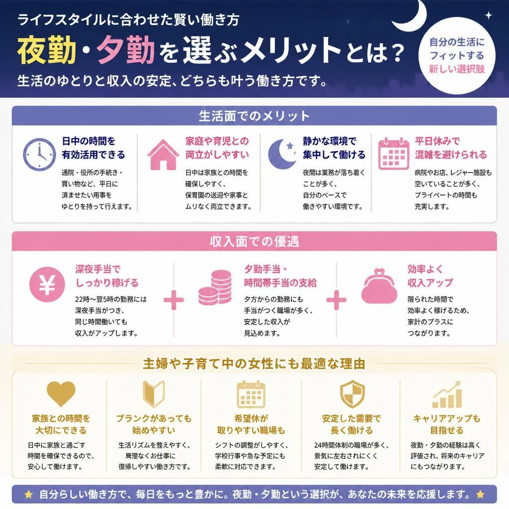 夜勤・夕勤のメリット
