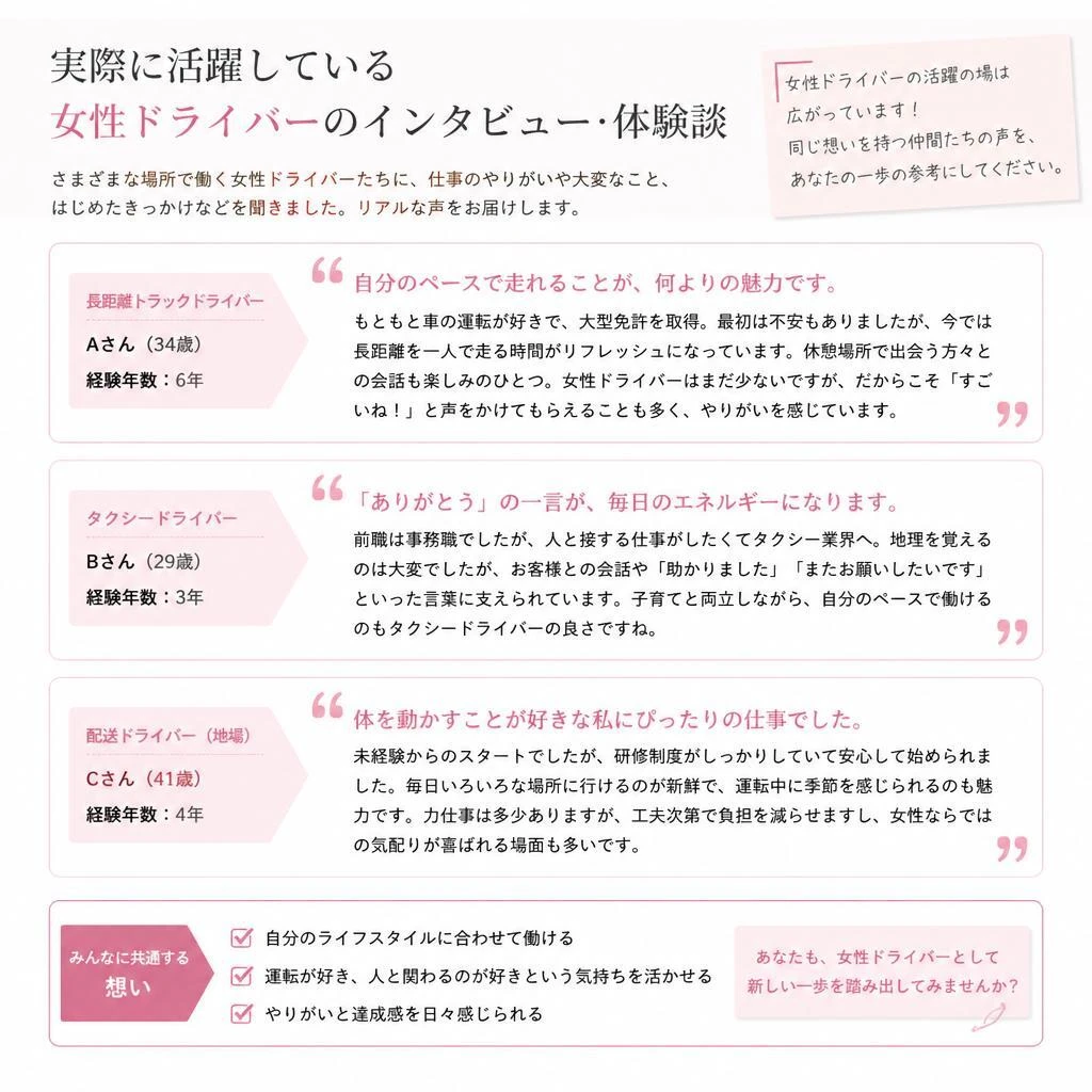 女性ドライバーの活躍事例
