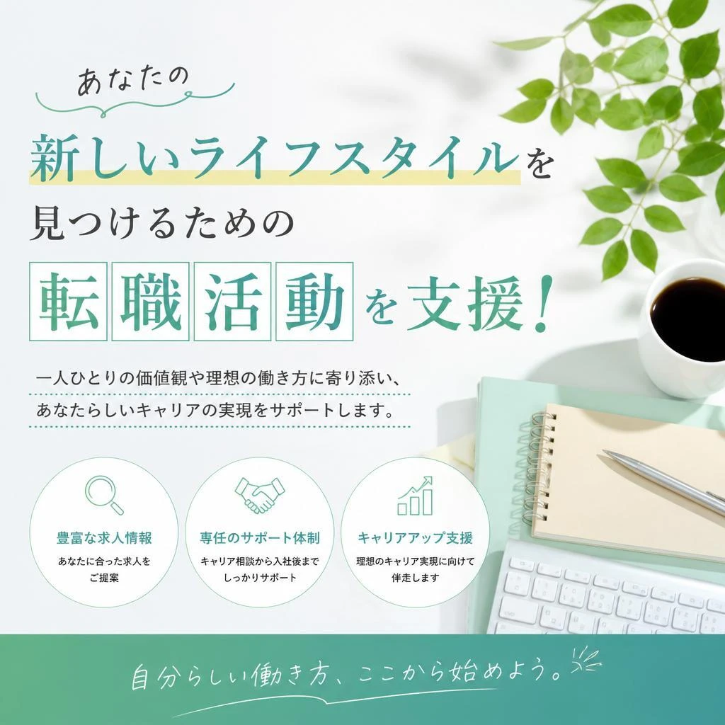 あなたの新しいライフスタイルを見つけるための転職活動を支援！