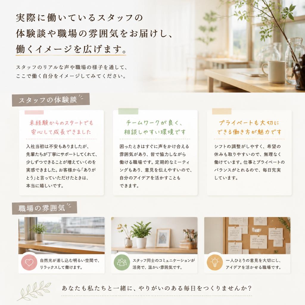 働く仲間たちの声