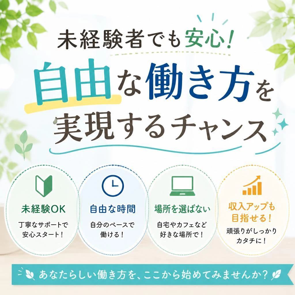 未経験者でも安心！自由な働き方を実現するチャンス