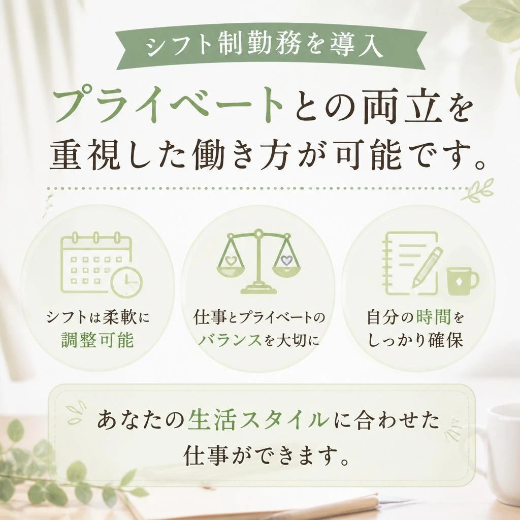 シフト制勤務でライフスタイルに合わせた働き方