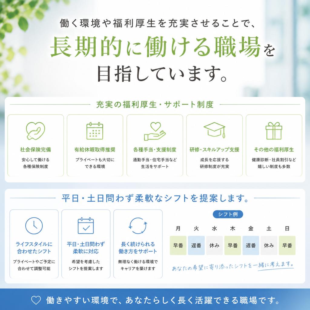 働きやすさと充実した福利厚生