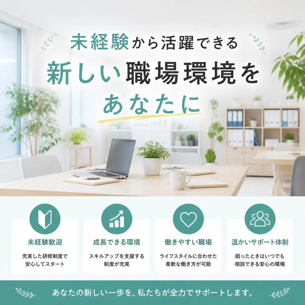 未経験から活躍できる新しい職場環境をあなたに